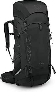 Osprey Talon 44L Men's Lightweight Hiking Backpack - Daypack for Travel & Camping, Black/Coal Grey, S/M