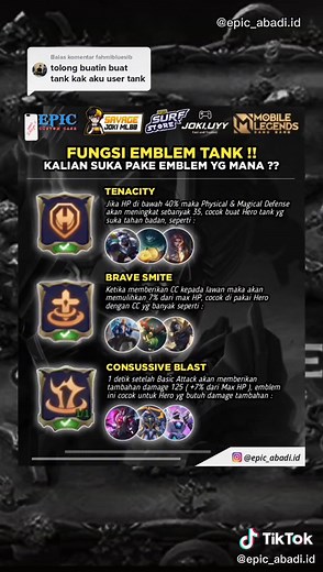 Pilih Emblem Terbaik untuk Tank di Mobile Legends