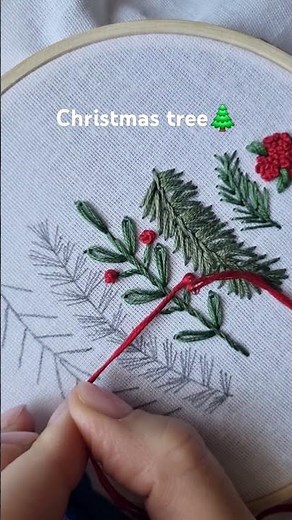 Christmas Tree Embroidery ✨ | Festive Stitching Tutorial #embroidery #tutorial #diy #christmas #art