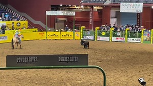 Northwestern Oklahoma State University's cowboy Kaden Greenfeild had a tough go at it in the first round at the CNFR, but still put up a time of 13.0 on the board. | Northwestern Oklahoma State University Rodeo Team