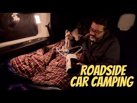 Solo Car Camping on Cold Rainy Night