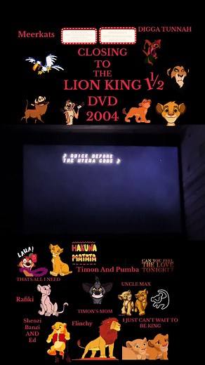 Closing Sequence of The Lion King 1/2 DVD 2004