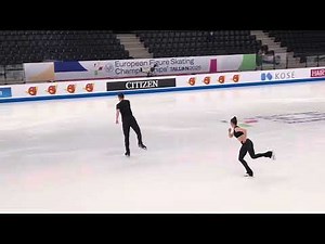 2025 Eurpoean Championships Annika Hocke / Robert Kunkel short program practice Tallinn, EST
