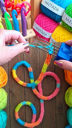 Experience a newer way to make cords in this tutorial from Naztazia. This tool uses latch hooks to quickly create beautiful crochet and knit style I-cords for your projects! #reels #crochet #knitting #artist #yarn #icord #crocheting #tutorial #makersgonnamake #crochetinspiration #naztazia | Naztazia