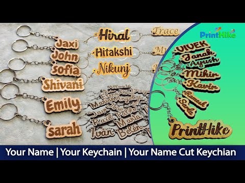 Custom Name Keychain Making Process | MDF Name Cut Keychain | Personalized name Keychain | PrintHike