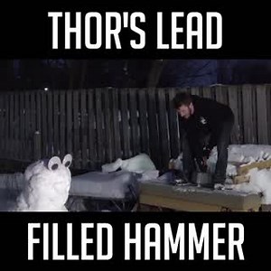 Throwback to Thor's Lead Filled Hammer! Soon to be surpassed by our new TUNGSTEN HAMMER!! #throwbackthursday YT Video: Thor's LEAD-FILLED Hammer DESTROYS ALL https://youtu.be/C4G-AEKX_dY #thor #avengers #marvel | The Hacksmith