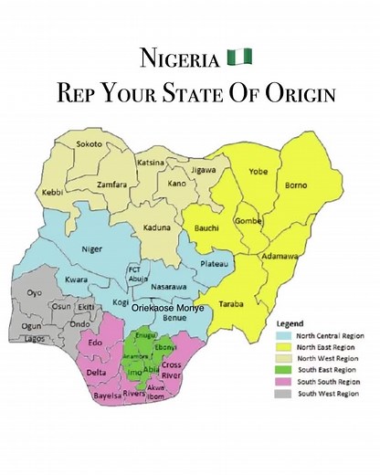 Nigerian Map With All The States And The Six Geopolitical Zones. #nigeria #fyp #oriekaosemonye