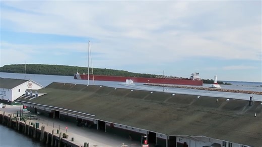 The 1004' Edwin H. Gott in Round Island Passage from Mackinac Island Michigan. | MightyMac.org - The Mackinac Bridge & Straits of Mackinac