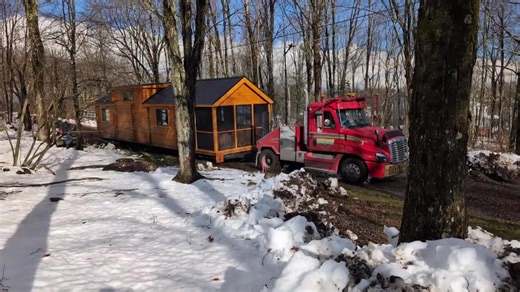 Tiny Home Delivery: Lancaster Log Cabin Experience