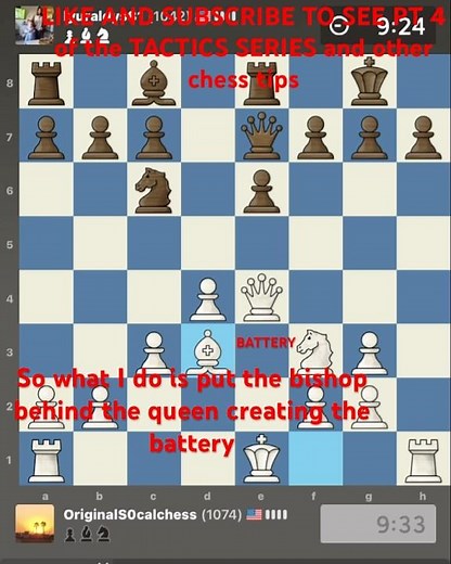 TACTIC SERIES PT 3.1 BATTERY DEMONSTRATION #chess #chesstactics