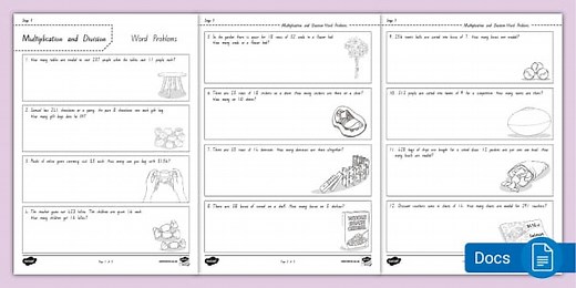 Stage 7 (Phase 2-3) Multiplication and Division Word Problems