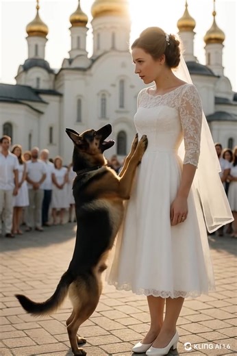 During the wedding ceremony, the shepherd dog unexpectedly stood in the bride's path. Everyone thought it was just an accident, but a second later, something happened that shocked everyone… 🐾 Rex had been by Anna's side for more than ten years — a loyal friend and companion. At first, she thought the dog was just nervous, but soon she realized it was something else. Anna stopped. Rex pressed himself against her legs. He didn't bark or growl — he simply stared into her eyes. — Rex, come on, swee