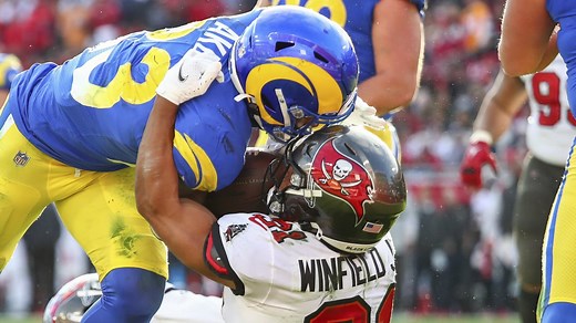 Antoine Winfield Jr. forces critical Cam Akers' goal-line fumble before half