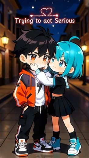 He Was Trying To Look Serious Around Me 😏❤️ | Cute Chibi Couple #shorts #cute #chibi