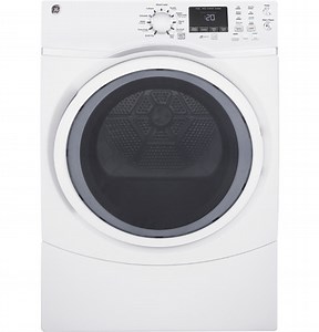 GE® 7.5 cu. ft. Capacity Front Load Gas Dryer with Steam|^|GFD45GSSMWW