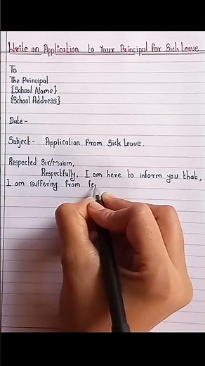 Sick Leave Application | Formal Letter #shorts #short