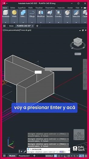 CAD 70 - How to Use Extrude in AutoCAD 3D (Spanish) | AUTOCAD 70 BASIC COURSE