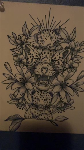 #cheetah #inked #tattooartist #leopard #lefthanded #fakeskin #tattoo #lilies