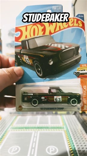 63 black Studebaker champ with stripes #truck #mattel #hotwheels