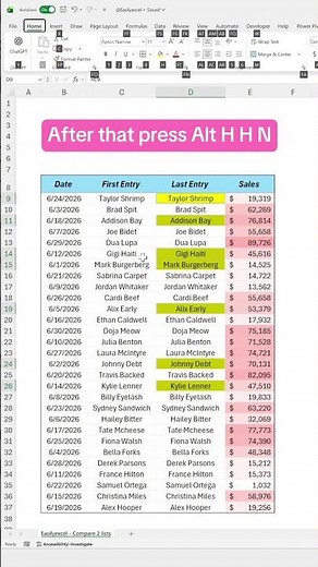 How to compare data in Excel! #excel #spreadsheet #exceltips