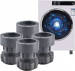 4PCS Shock and Noise Cancelling Adjustable Washing Machine Support, Adjustable Washer And Dryer Anti Vibrasion Pads, Washing Machine Stabilizer for Raise Height Reduce Noise