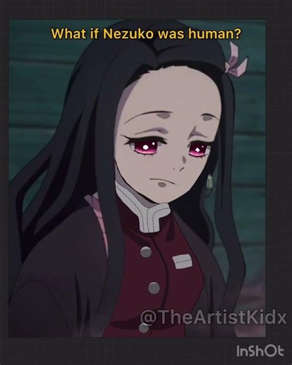 What if Nezuko was human? #nezukokamado #demonslayer #cuteart