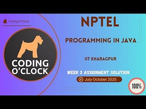NPTEL Programming In Java Week 3 QUIZ Solution July-October 2025 IIT Kharagpur