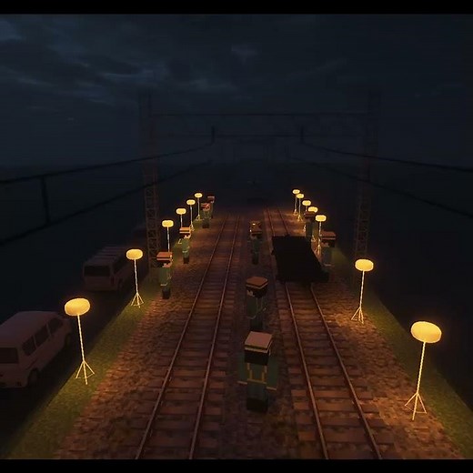 マイクラで路線敷設工事【Minecraft】【RealTrainMod】【RTM】 #Shorts