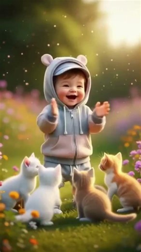 🫣🐱 Peekaboo Baby & Clapping Kittens 👶✨💖 #viral #short #trending #cute #funny #kitten #baby