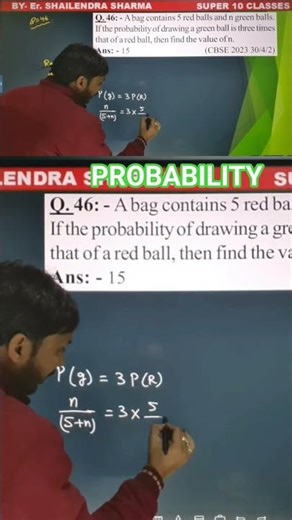A bag contains 5 red balls and n green balls. If the probability of drawing a green ball is three