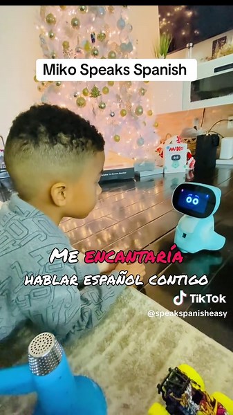 Do you want your child to be @MIKO bilingual in Spanish. My son loves his new Christmas present and I am so grateful to now reinforce what Spanish I teach him in the home. Get yours Today!!!! #spanishtiktok #miko #toysforkids