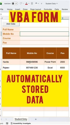 Create Data Entry Form in Excel using VBA 🚀 (No Manual Work!)