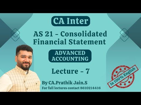 Lecture 7 | Consolidated Financial Statement | AS 21 | CA Inter | Pre & Post Acquisition Dividend