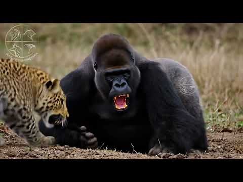 Gorilla vs Leopard 🦍🐆 | Who Wins This Brutal Jungle Battle?