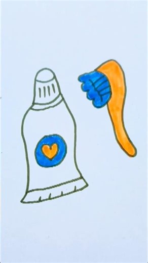 how to draw toothpaste and toothbrush 🪥 #viralshort #drawing #artclass