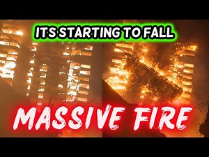BREAKING: Massive Fire at Balogun Market Building — Partial Collapse Seen on Live Video