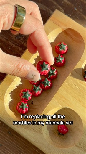 TEENY TINY TOMATOES!! #tomato #clay #mancala #pottery #ceramics #claylove #cute