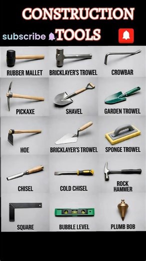 Top Construction Tools Name & Uses | Masonry Tools Guide for Beginners | Building Tools #shortsfeed