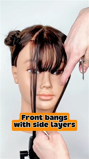front bangs side layer tutorial #layerup #haircut #tutorialhaircut