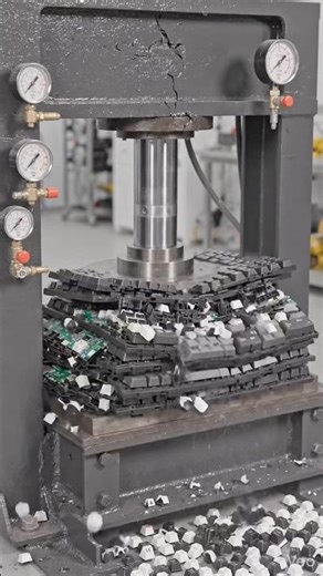 Hydraulic press most satisfying keyboard smashing in slow motion #hydrualicpress #satisfying #asmr