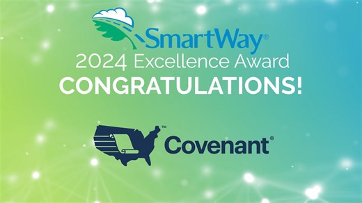 Covenant has been honored with the U.S. EPA 2024 SmartWay Excellence Award, confirming we are within the top 1% of freight carriers based on emissions! This recognition reflects our commitment to sustainability and energy efficiency in transportation. By implementing innovative solutions, we’re not only reducing our environmental impact but also leading the way for a greener future in logistics. "We're incredibly proud to receive the SmartWay Excellence Award, as it underscores Covenant's commit