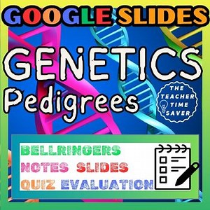 Pedigree Genetics Digital Google Slides Activity Notes Lesson- Life Science