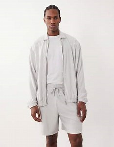 ASOS DESIGN oversized ribbed jersey short in grey | ASOS