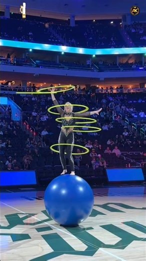 Impossible Hula Hoop Balance 😱⭕🔵 #shortvideo #circus #stunt #hulahoop #foryou #shorts #viralshorts