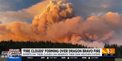 'Fire clouds' forming over parts of northern Arizona and Utah
