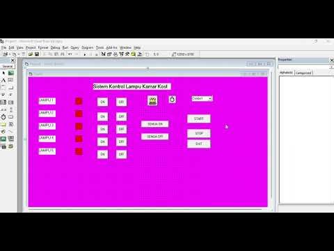 Simulasi Visual Basic 6 Dengan Kendali 5 Lampu Dan Idikator LED#VisualBasic