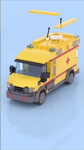 LEGO City Ambulance 🧱🚨 Mini Heroes Roll Out! 💥 #legobuild #legoshorts #legomoc #legoanimation