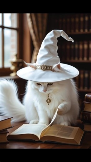 #wizard #whitecat #catloversclub | My Little Witch