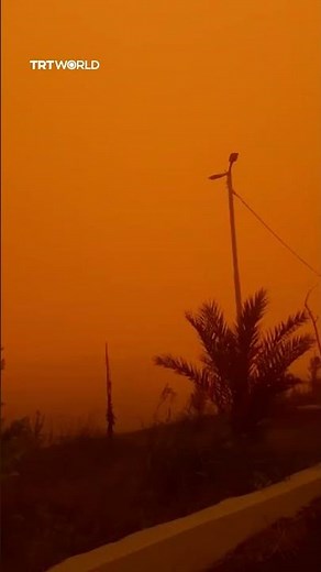 Apocalyptical red sky envelops Iraq's Rawa during sandstorm