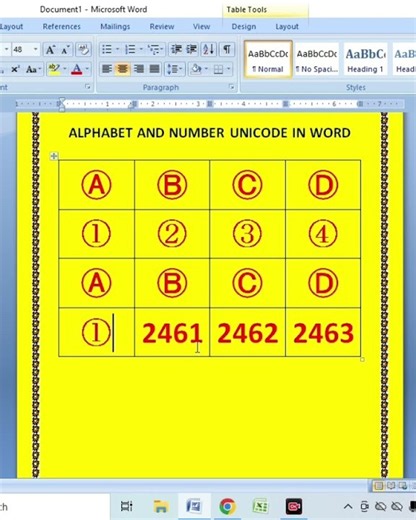 How to Type Circled A, B, C, D & Number Symbols in MS Word | Unicode Trick